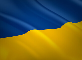 Ukrainian flag 3d vector background