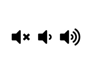 Speaker volume with sound waves vector icon. Volume level symbol set isolated. Vector illustration EPS 10