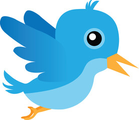 Blue bird vector illustration. Bird clip art or image