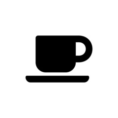 Hot drink cup vector icon. Cup with coffee or tea black symbol isolated. Vector illustration EPS 10