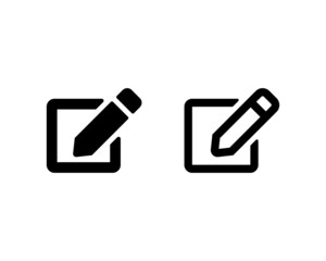 Edit vector icon. Pencil with document black symbol isolated. Vector illustration EPS 10