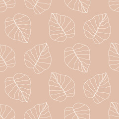 Foliage Seamless Pattern. Floral tropical Vintage branches endless background
