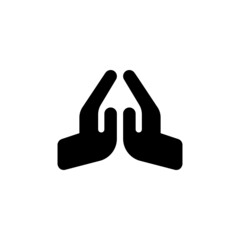 Pray vector icon. Prayer hands black flat symbol isolated. Vector EPS 10