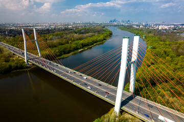 Panorama Warszawy, widok z okolic Mostu Siekierkowskiego. © hunter76