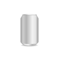 Aluminum can vector realistic template. Aluminium soda drink can isolated on white background. Vector illustration EPS 10