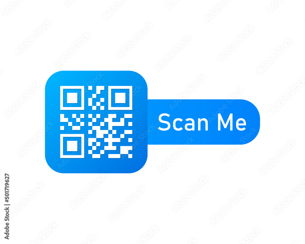 Aufkleber qr code for smartphone. inscription scan me with smartphone icon. qr code for payment. vector illust