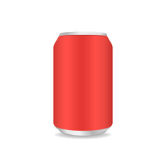 Red Aluminum can. Metal drink can in realistic style. Vector illustration EPS 10