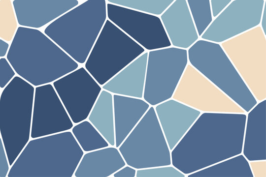 Clean and modern broken shapes geometric illustration. Abstract blue Voronoi diagram background design