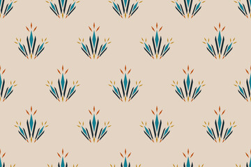 Abstract ethnic flower background. Geometric ethnic seamless pattern traditional. Design for wallpaper, vector illustration, fabric, clothing, carpet, textile, batik, embroidery.