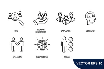 Business onboarding concept icons set . Business onboarding concept pack symbol vector elements for infographic web
