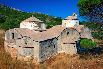 Fototapeta na wymiar The Aghios Dimitrios (Saint Demetrius), byzantine church (13th century), close to Pourko village, Kythira island, Greece.