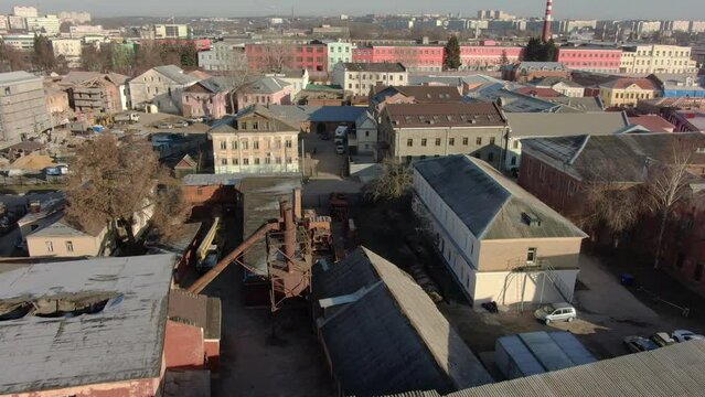 Working district of Tula, top view.