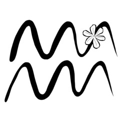 Aquarius zodiac sign. Flower decor