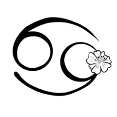Cancer zodiac sign. Flower decor