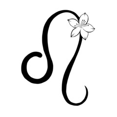 Leo zodiac sign. Flower decor