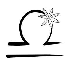 Libra zodiac sign. Flower decor