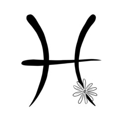Pisces zodiac sign. Flower decor