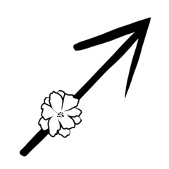 Sagittarius zodiac sign. Flower decor