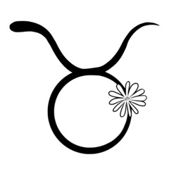Taurus zodiac sign. Flower decor