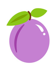 Plum fruit icon. Vector illustration