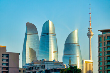 Flame towers and TV Tower