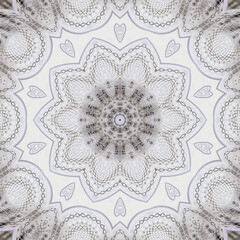 Colourful kaleidoscope art design abstract background with effect polygon circle ornament. Fractal mandala