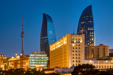 Flame towers and TV Tower