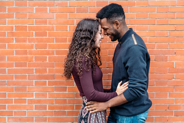 Happy Young Interracial Couple Smiling