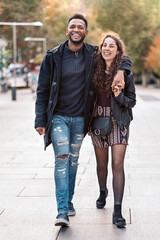 Fototapeta premium Happy Young Interracial Couple Smiling