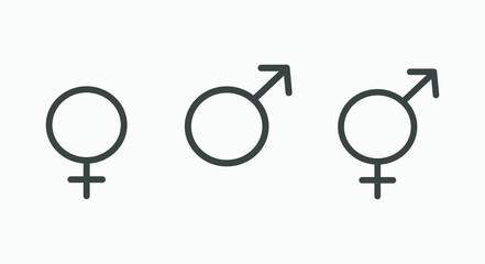 gender icon vector symbol isolated set. man, woman, female, male sign 