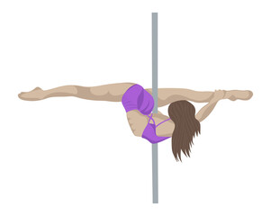Pole dance athletic woman