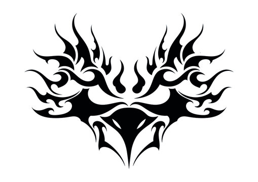 african angry secretary bird abstract ethnic celtic tattoo symbol sticker