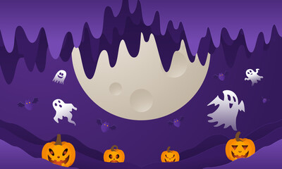 Fototapeta premium Halloween background For a party and sale on Halloween night.Happy Halloween banner.
