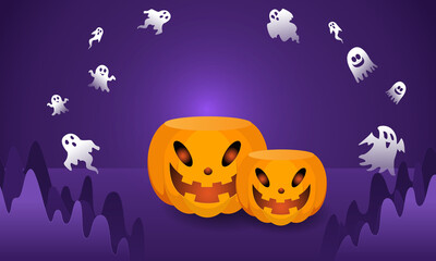 Halloween background For a party and sale on Halloween night.Happy Halloween banner.