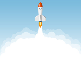 Naklejka na ściany i meble Rocket takes off into outer space