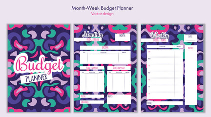 Monthly and weekly budget planner