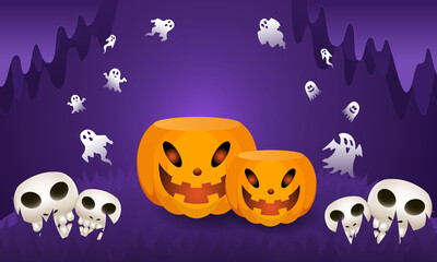 Halloween background For a party and sale on Halloween night.Happy Halloween banner.
