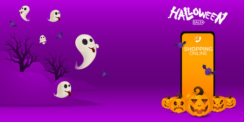 Halloween background For a party and sale on Halloween night.Happy Halloween banner.