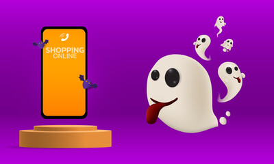 Halloween background For a party and sale on Halloween night.Happy Halloween banner.