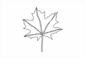 one line drawing of isolated vector object -leaf