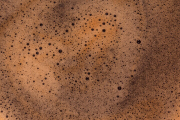 close up of foam on coffee