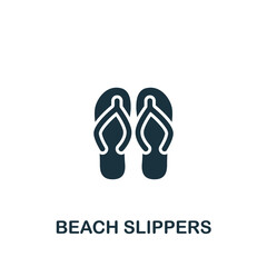 Beach Slippers icon. Monochrome simple Clothes icon for templates, web design and infographics