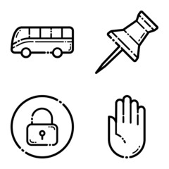 Life Flat Icon Set Isolated On White Background