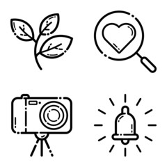 Life Flat Icon Set Isolated On White Background