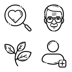 Life Flat Icon Set Isolated On White Background