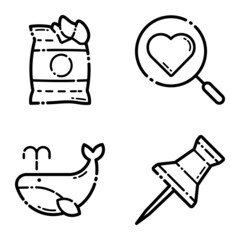 Life Flat Icon Set Isolated On White Background