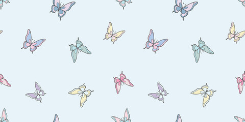 Butterfly vector pattern, repeat background