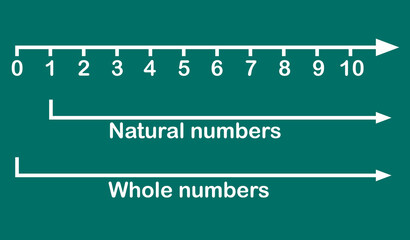 natural numbers and whole numbers line