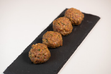 Recipe for meatballs before cooking, High quality photo