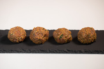 Recipe for meatballs before cooking, High quality photo